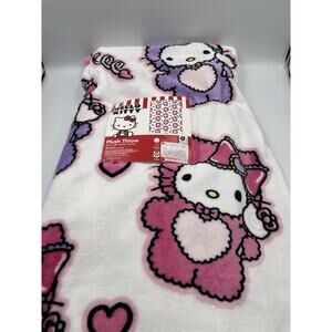 Hello Kitty SOFT Bear, Hearts, & Bows Blanket 100% Polyester 50”x70” NEW w/ Tags
